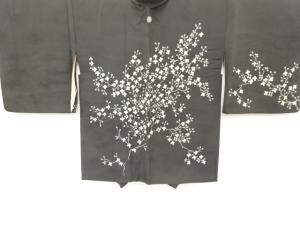 大正ロマン　漆　枝花模様　一つ紋絵羽織